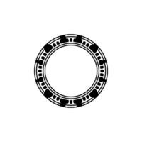 Geometric Circle Frame, Stylized Aegean Motif vector