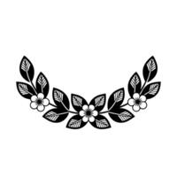 Elegant Black Floral Wreath, Minimalist, Botanical vector