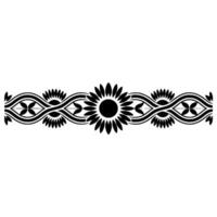 Stylized Sunflower Border, Vintage Decorative Element - Pattern vector