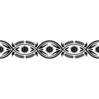 Stylized Floral Border, Vintage, Minimalist Pattern - Decorative vector