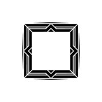 Geometric Deco Frame, Minimalist, Elegant Outline - Template - Square vector