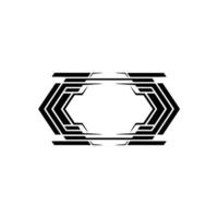 Geometric Hexagonal Frame, Modern Tech Element vector