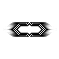 Geometric Hexagon Emblem, Dynamic Motion, Modern vector