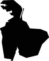 Seosan si South Korea silhouette map vector