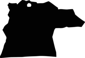 Sergelen Mongolia silhouette map vector