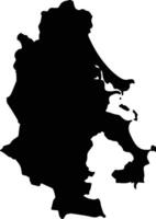 Song Cau Vietnam silhouette map vector