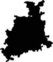 Surendranagar India silhouette map vector