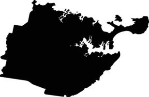 Sutherland Australia silhouette map vector