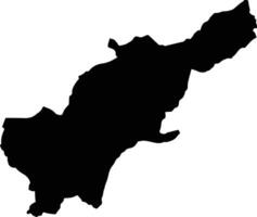 Tachileik Myanmar silhouette map vector