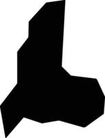 Taebaek si South Korea silhouette map vector