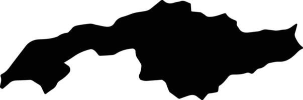 Tavildara District Tajikistan silhouette map vector