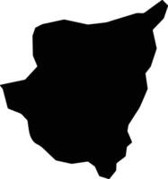 Tchaoudjo Togo silhouette map vector