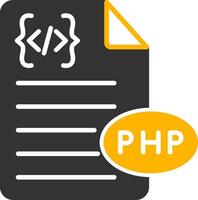 PHP Backend Script File Glyph Two Color vector