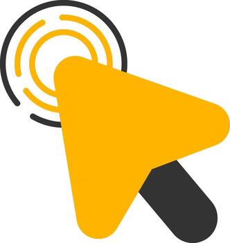 soltero ratón hacer clic glifo dos color vector