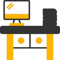 Ergonomic Office Desk Glyph Two Color vector