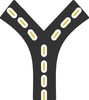 Elevated Highway Direction Sign Glyph Two Color vector
