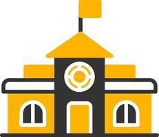 Educational School Building Glyph Two Color vector