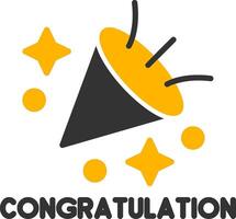 Joyful Congratulations Banner Glyph Two Color vector