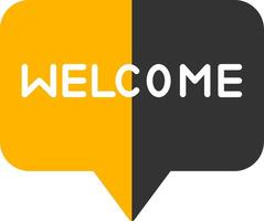 Warm Welcome Message Glyph Two Color vector