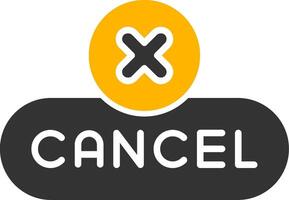 Cancel Action Button Glyph Two Color vector