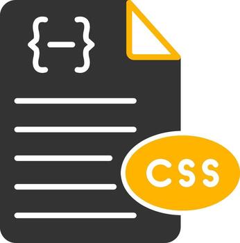 css estilo sábana símbolo glifo dos color vector