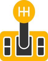 Manual Gear Shift Lever Glyph Two Color vector