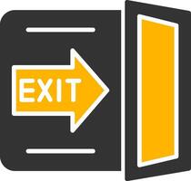 Highway Exit Direction Board Glyph Two Color vector