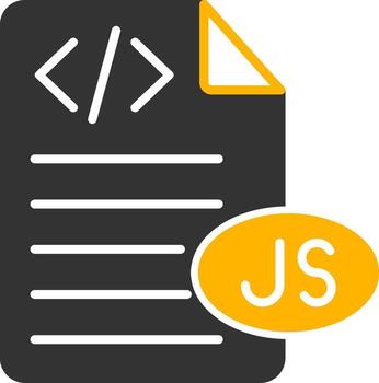 javascript código retazo glifo dos color vector