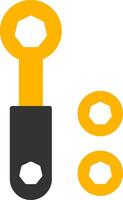 Quick Release Ratchet Tool Glyph Two Color vector