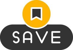 Save Changes Button Glyph Two Color vector
