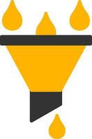 Water Filtering Funnel Icon Glyph Two Color vector