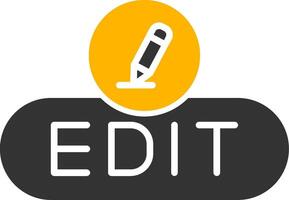 Edit Content Button Glyph Two Color vector