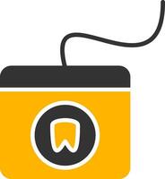 Mint Waxed Dental Floss Glyph Two Color vector