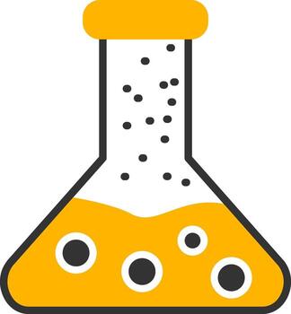Conical Flask Experiment Tool Glyph Two Color vector