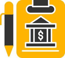Signed Loan Agreement Document Glyph Two Color vector