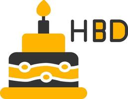 Personalized Birthday Greeting Glyph Two Color vector