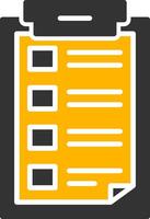 Job Application Clipboard Visual Glyph Two Color vector