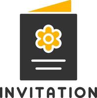 Formal Event Invitation Glyph Two Color vector