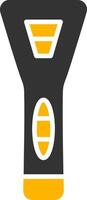 Stainless Steel Tongue Scraper Glyph Two Color vector