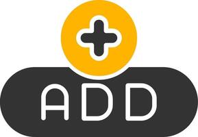 Add New Item Button Glyph Two Color vector