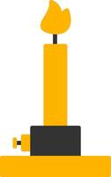 Bunsen Burner Flame Tool Glyph Two Color vector