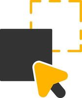 Drop Item in Field Glyph Two Color vector