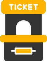 Manual Ticket Booth Glyph Two Color vector