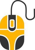 Optical Computer Mouse Glyph Two Color vector