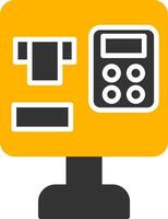 Self Service Ticket Machine Glyph Two Color vector