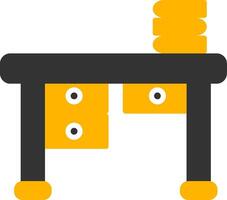 Student Writing Desk Glyph Two Color vector