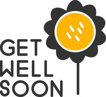 Wishing You a Speedy Recovery Glyph Two Color vector