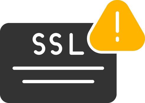 ssl certificado verificación error glifo dos color vector