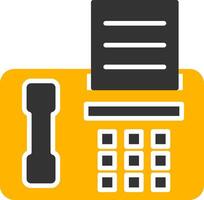 Traditional Fax Machine Glyph Two Color vector