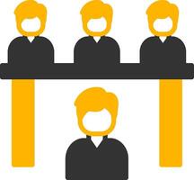 Candidate Interview Discussion Scene Glyph Two Color vector